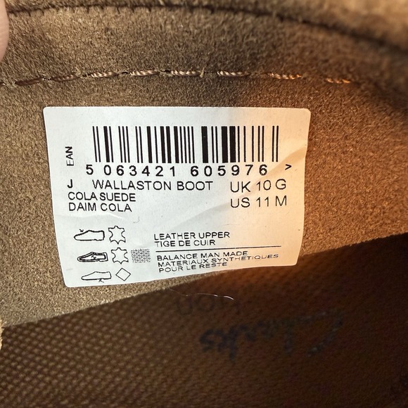 New NWOB Mens Clarks Wallaston Brown Suede Moccasin Chukka Ankle Boots Size 11 M - Picture 8 of 8